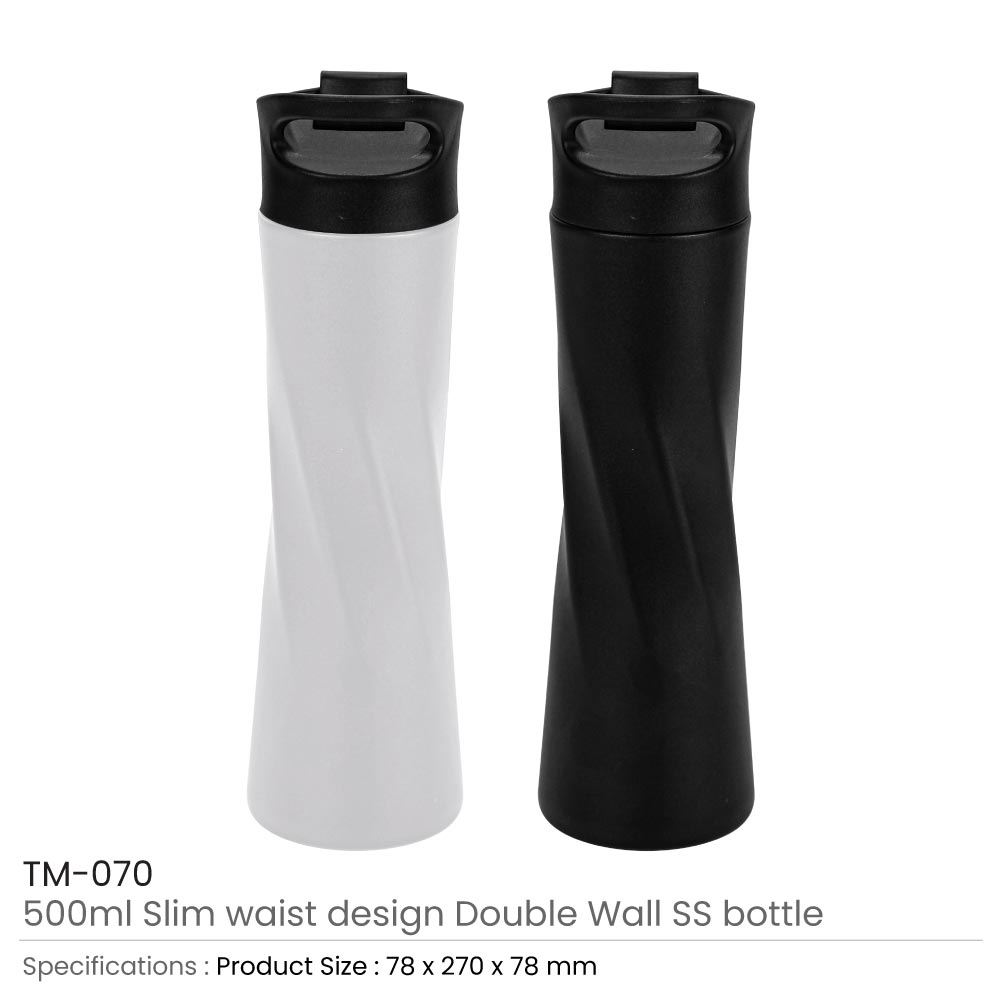 Double Wall SS Bottles Slim Waist Design 500 ml
