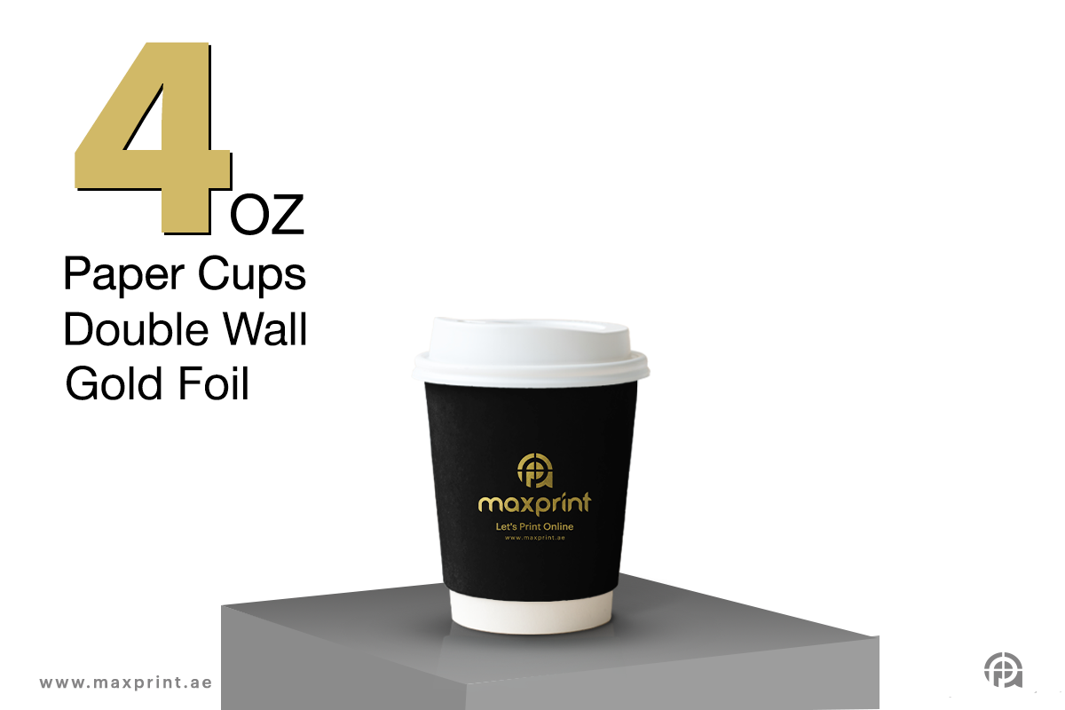 5000 Paper Cups Double Wall 4oz  Printing + Gold Foil
