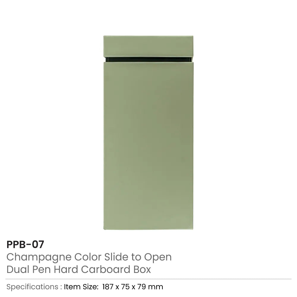 Dual Pen Box Slide to Open in Hard Cardboard Material