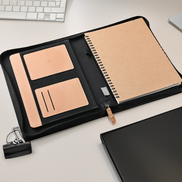 RPET B5 Portfolio — Notebook with Document Organizer and Zipper Closure