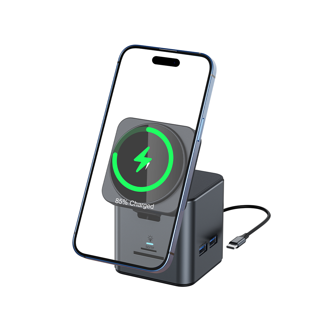 8N1 Hub — Gunmetal Multi-Port Charging Hub