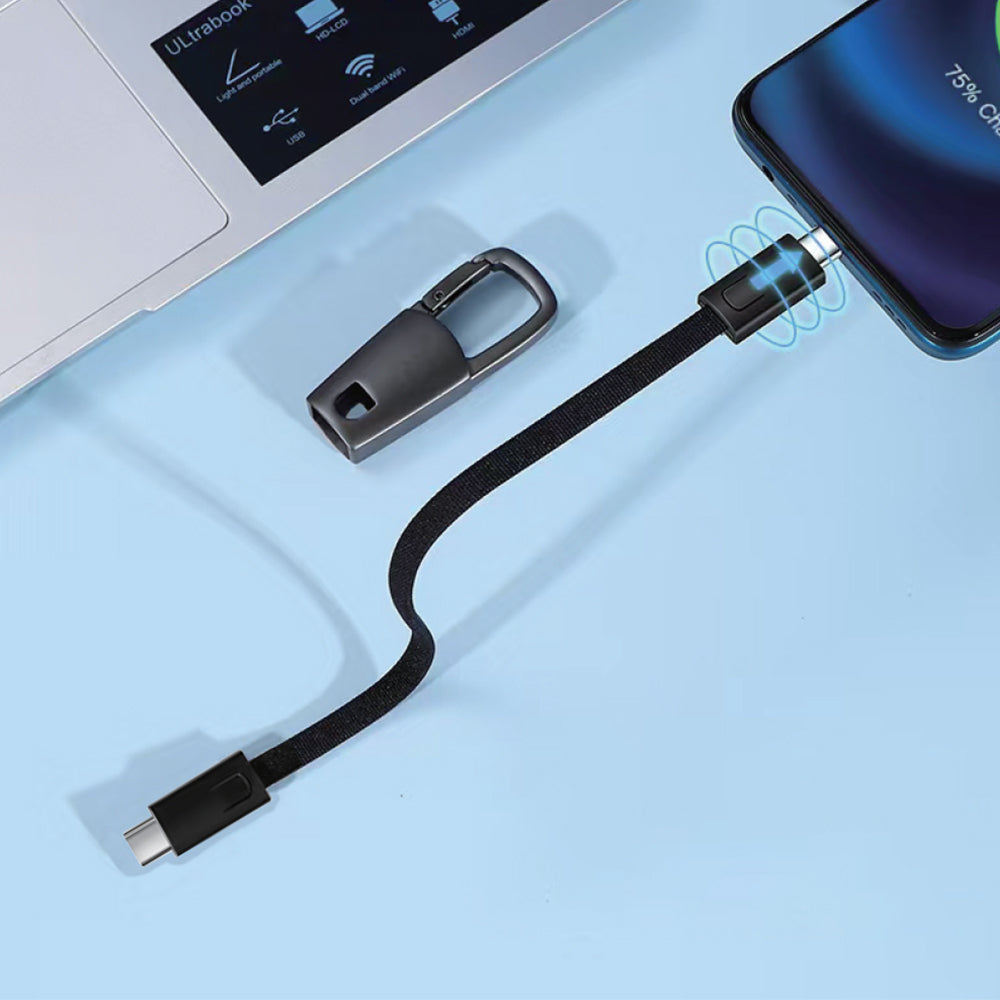Keyhole — Compact Zinc Alloy USB-C to USB-C Cable