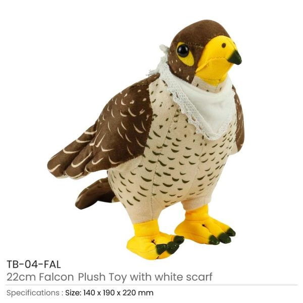 50 Falcon Plush Toys with White Scarf for Branding 22 cm