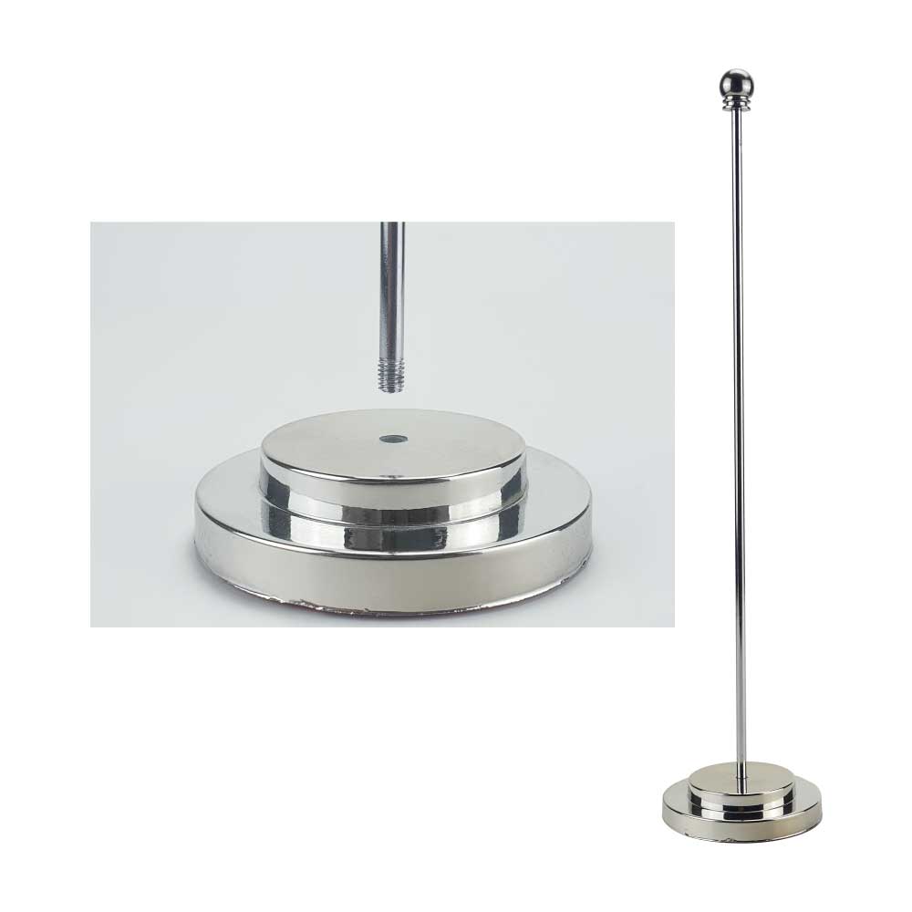 Flag with Metal Pole & Silver Plated Plastic Base