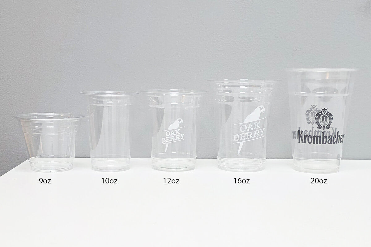 1000 8oz Flat Plastic Cups with Lids with Printing