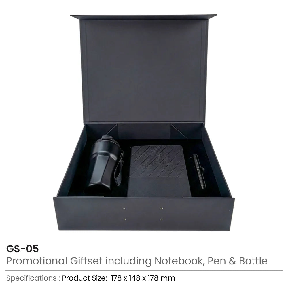 Premium Corporate Gift Sets in Black Magnetic Closure Gift Box