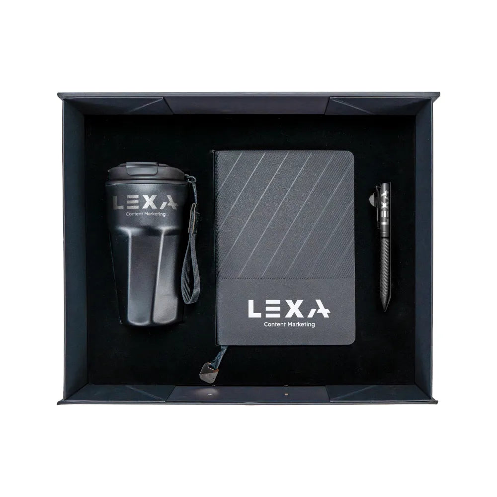 Premium Corporate Gift Sets in Black Magnetic Closure Gift Box