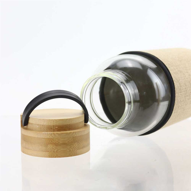 25 Glass Bottles with Bamboo Lid and Eco Sleeve