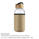 25 Glass Bottles with Bamboo Lid and Eco Sleeve