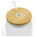 24 Glass Bottle with Straw and Bamboo Lid