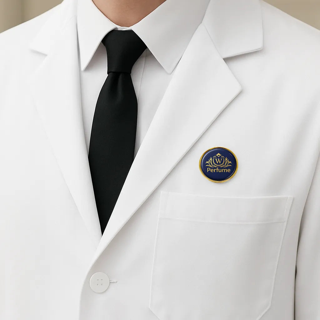 Gold Round Metal Badges with Magnet Attachment
