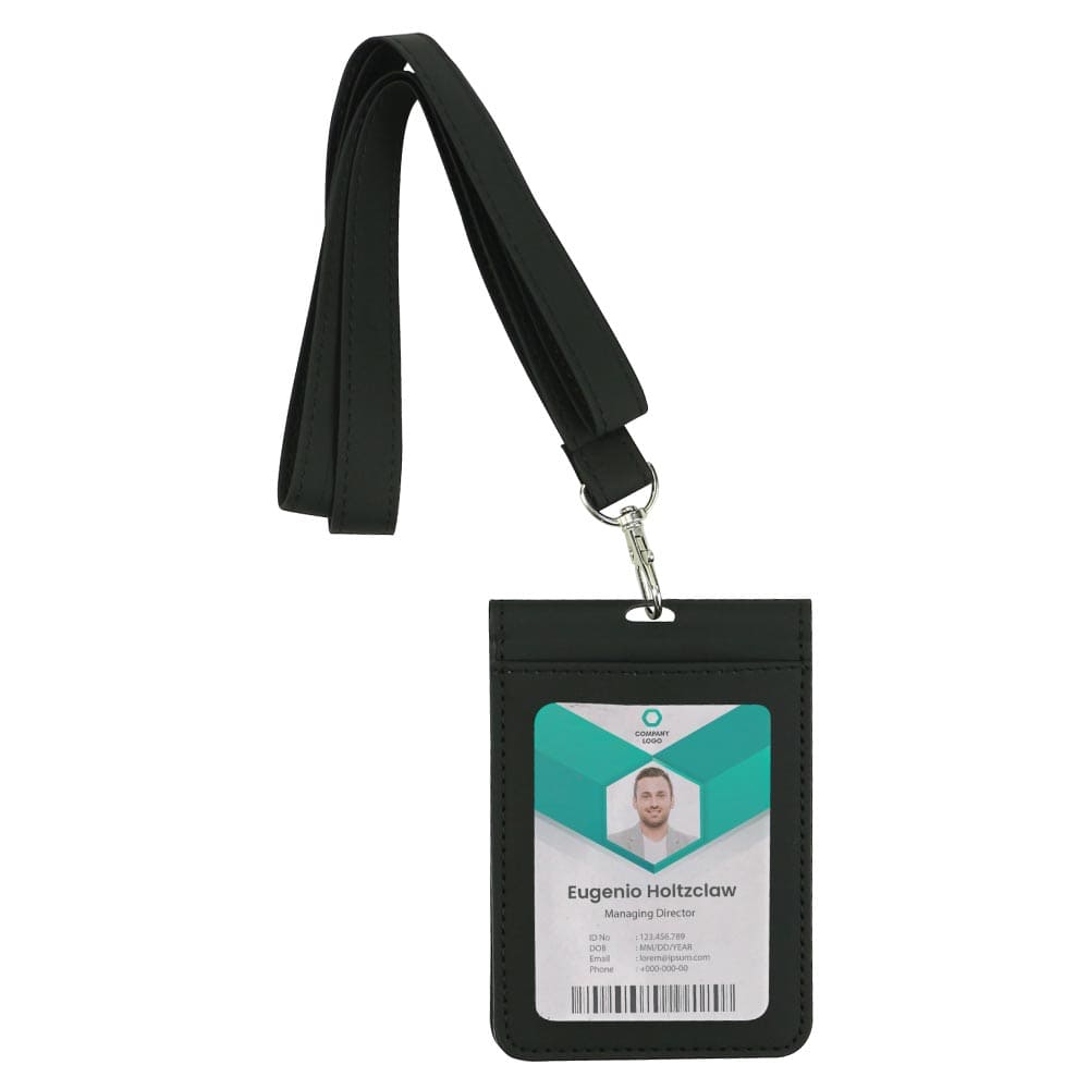50 PU Leather Foldable ID Card Holder with Lace & Hook