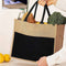 75 Jute Bag with Black Cotton Pocket and Handle