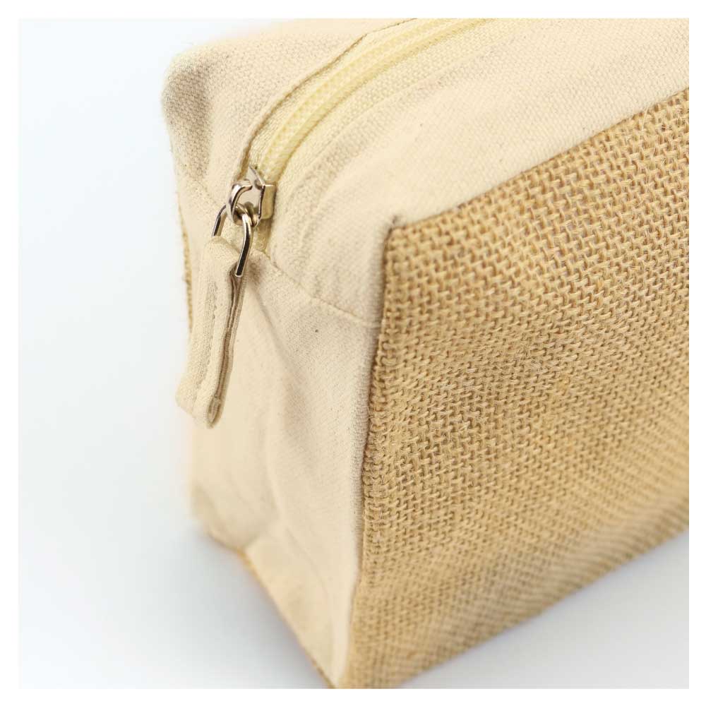 50 Jute with Cotton Zipper Pouch