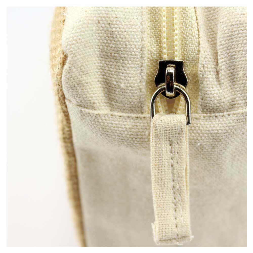 50 Jute with Cotton Zipper Pouch