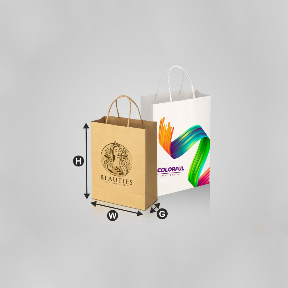 500 Kraft Shopping Bag (Brown Virgin), W22 x H27 x D10 cm, 100 GSM