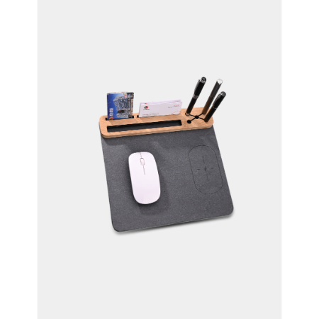 LEATHEREC Wireless Bamboo Pad — Eco-Friendly Desk Organizer