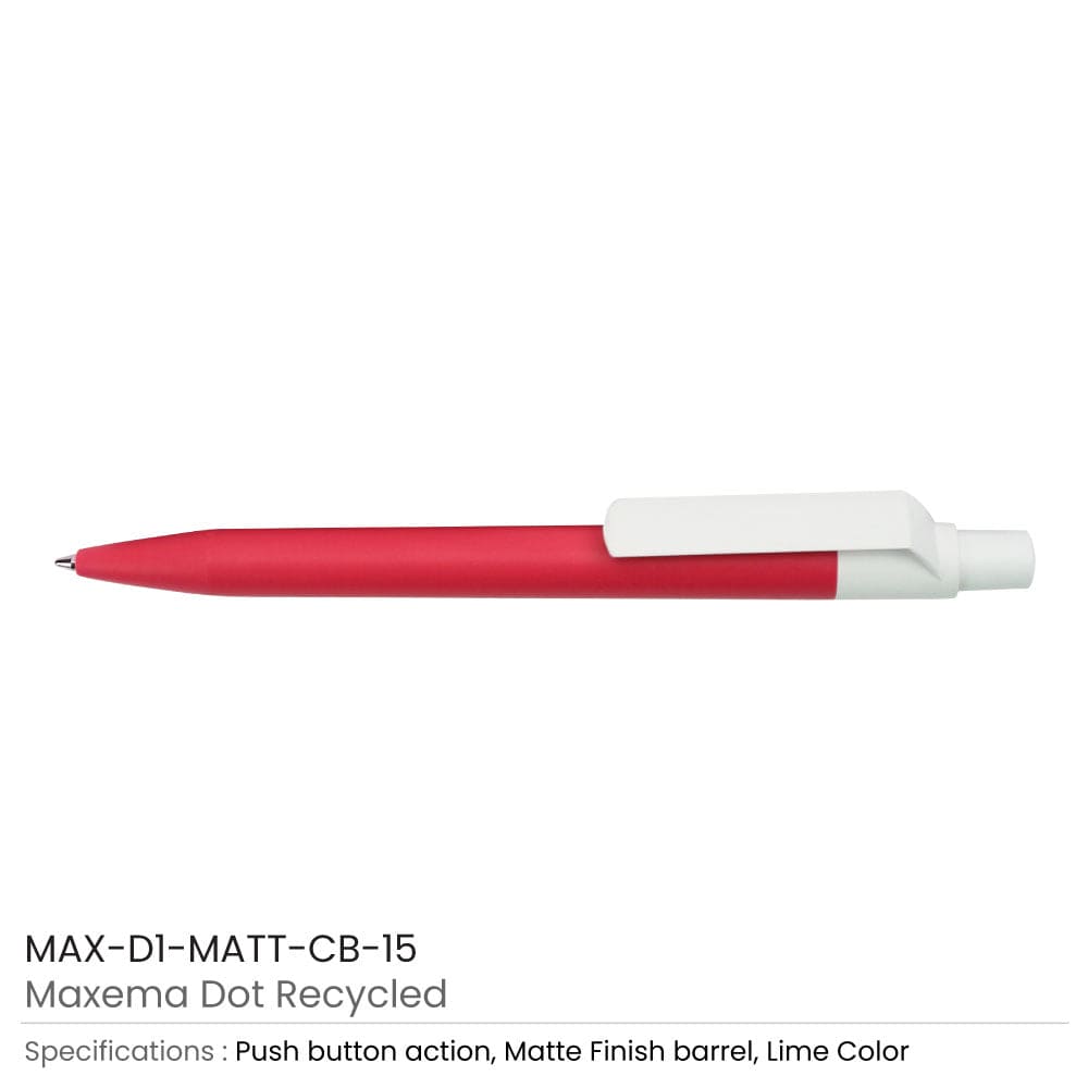 50 MATT Pens with White Clip