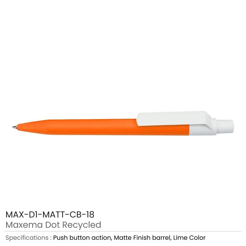 50 MATT Pens with White Clip