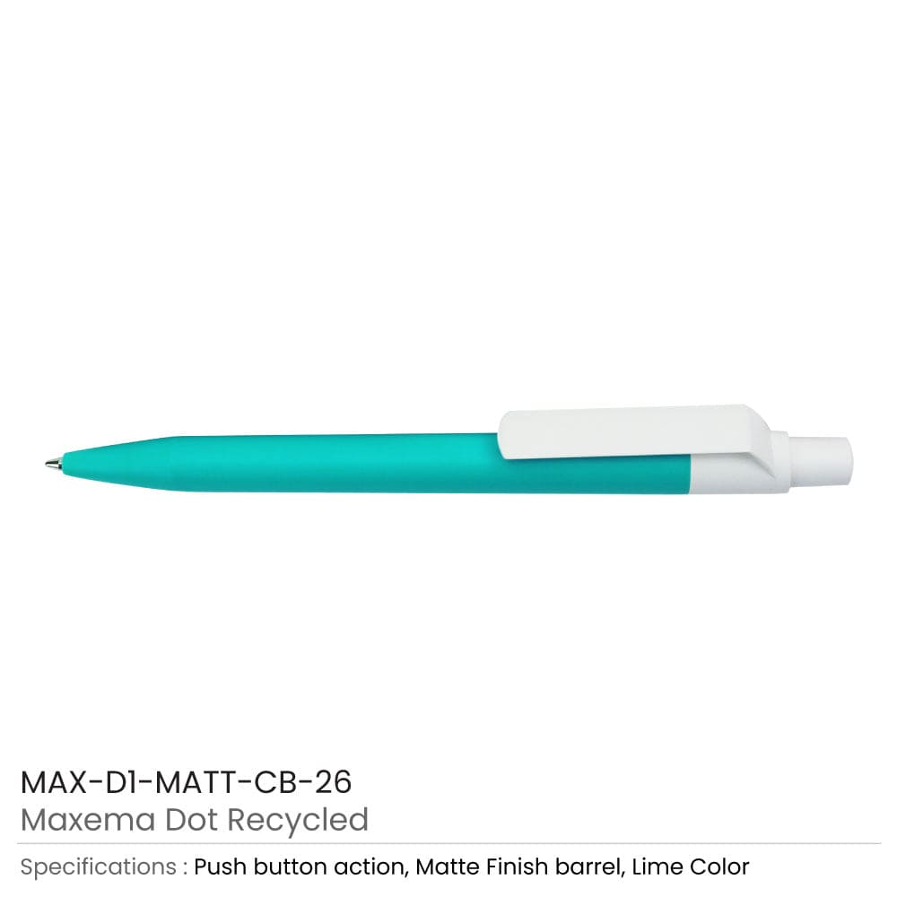 50 MATT Pens with White Clip