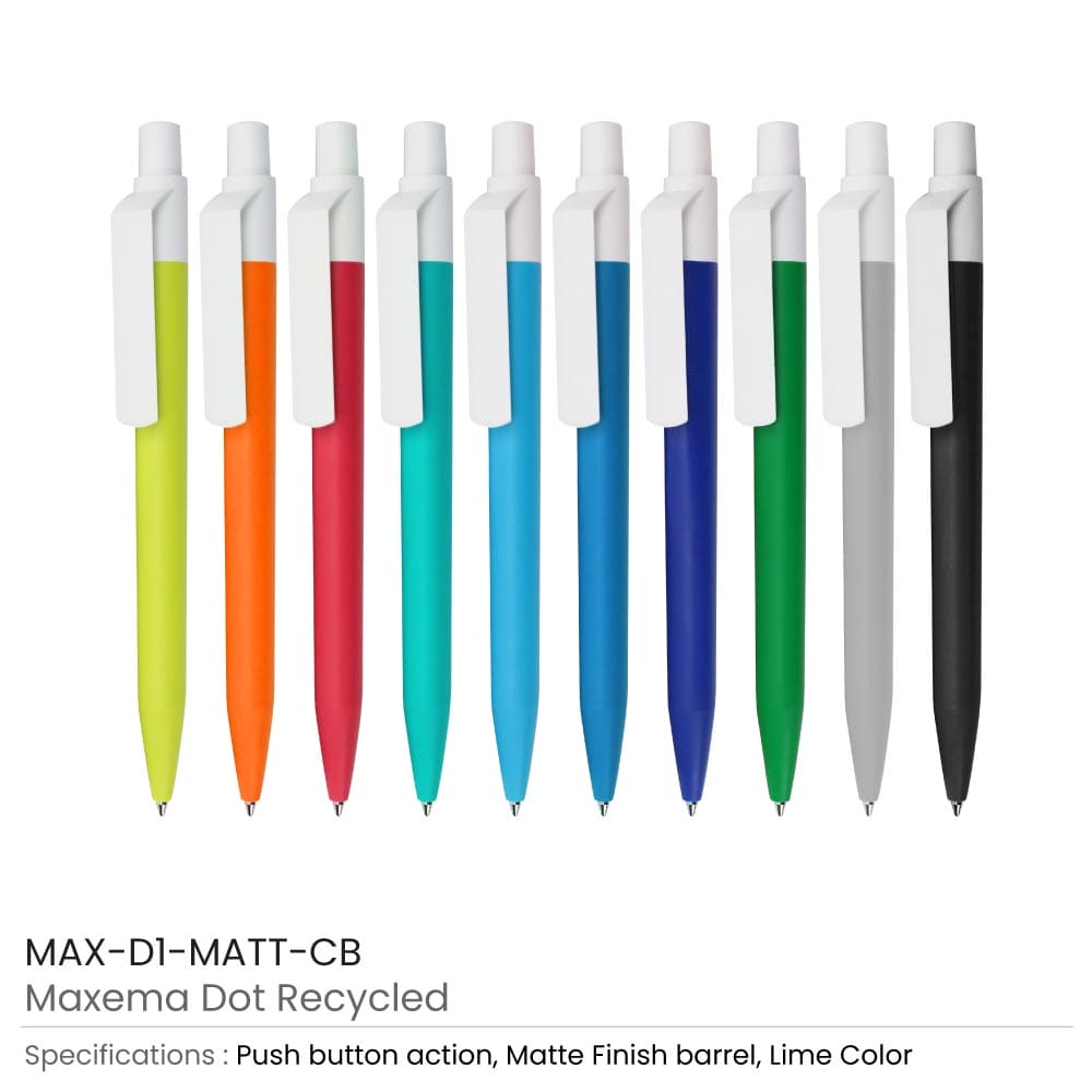 50 MATT Pens with White Clip