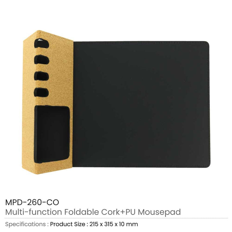 50 Multi Function Foldable Cork+PU Mousepad