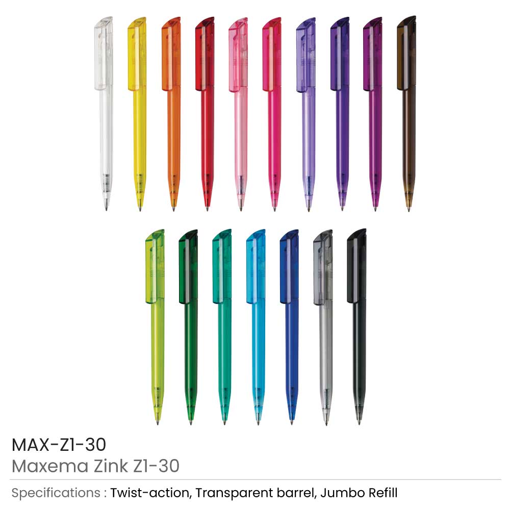 Maxema Zink Pens Transparent body