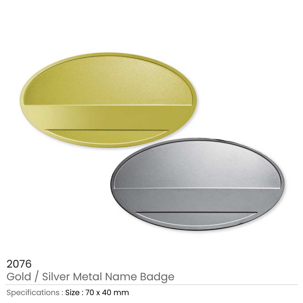 Oval Metal Name Badges