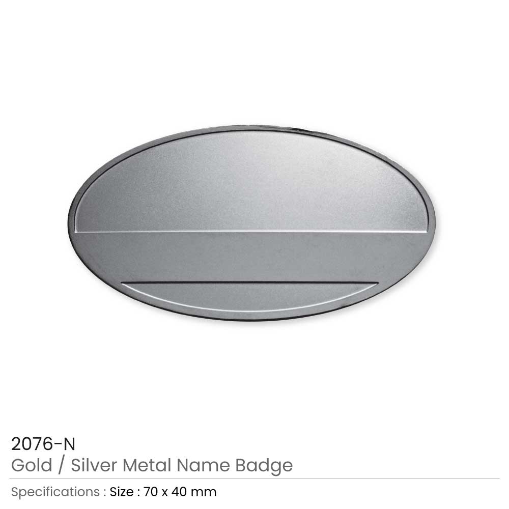 Oval Metal Name Badges