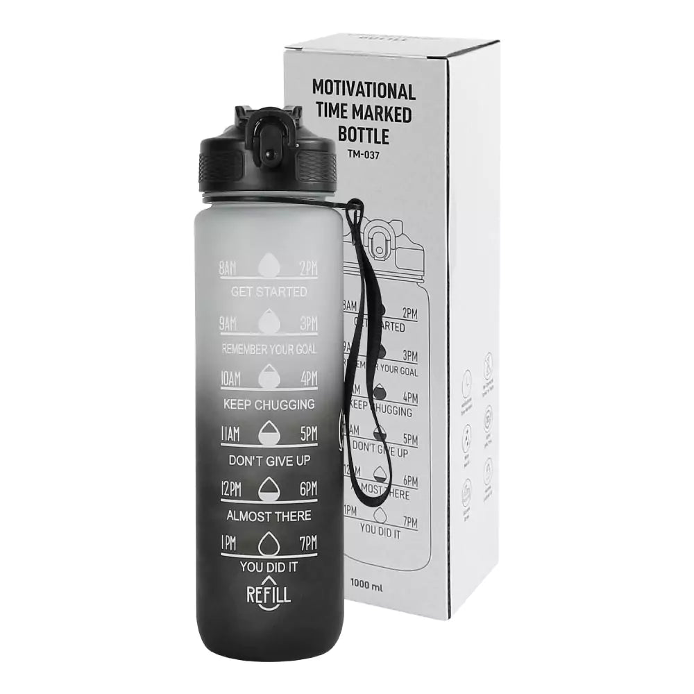 Motivational Time Marked Water Bottles 1000ml