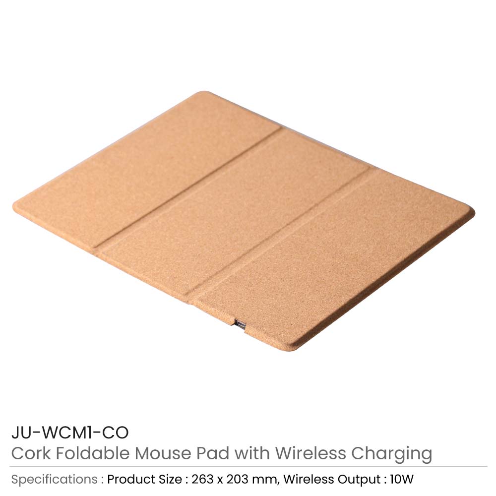 Cork Foldable Mousepads with 15W Wireless Charging Type-C