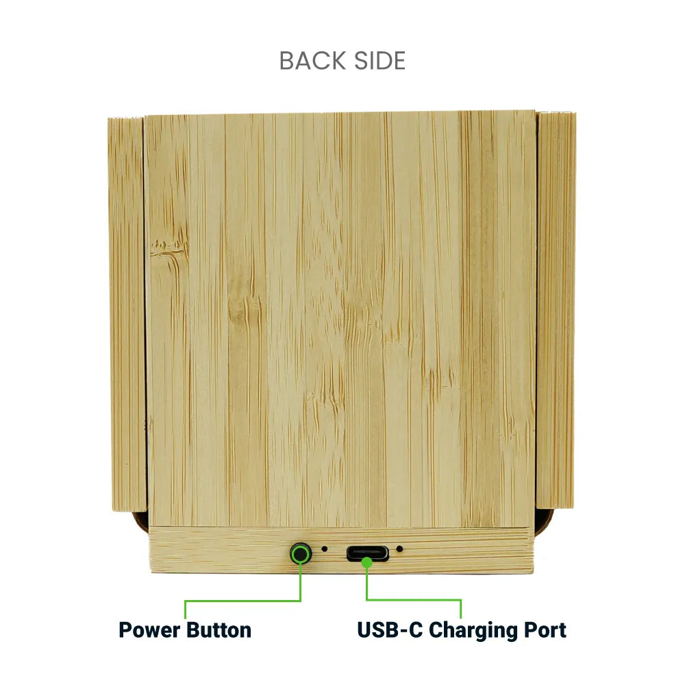 Foldable Bamboo Fast Wireless Charging Pad 15W with Mug Warmer and Pen Holder