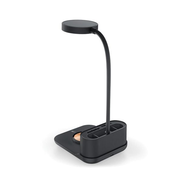 50 Desk Lamp with 15W Wireless Charger, Clock and Pen Holder