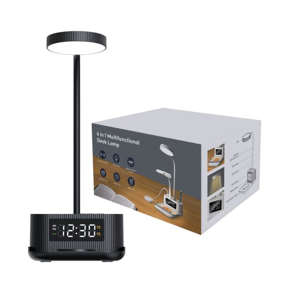50 Desk Lamp with 15W Wireless Charger, Clock and Pen Holder
