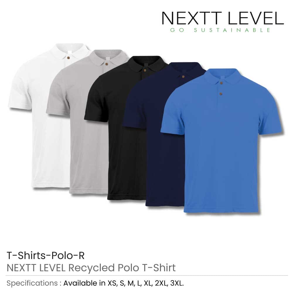 50 NEXTT LEVEL Recycled Polo T-Shirts | Size: S