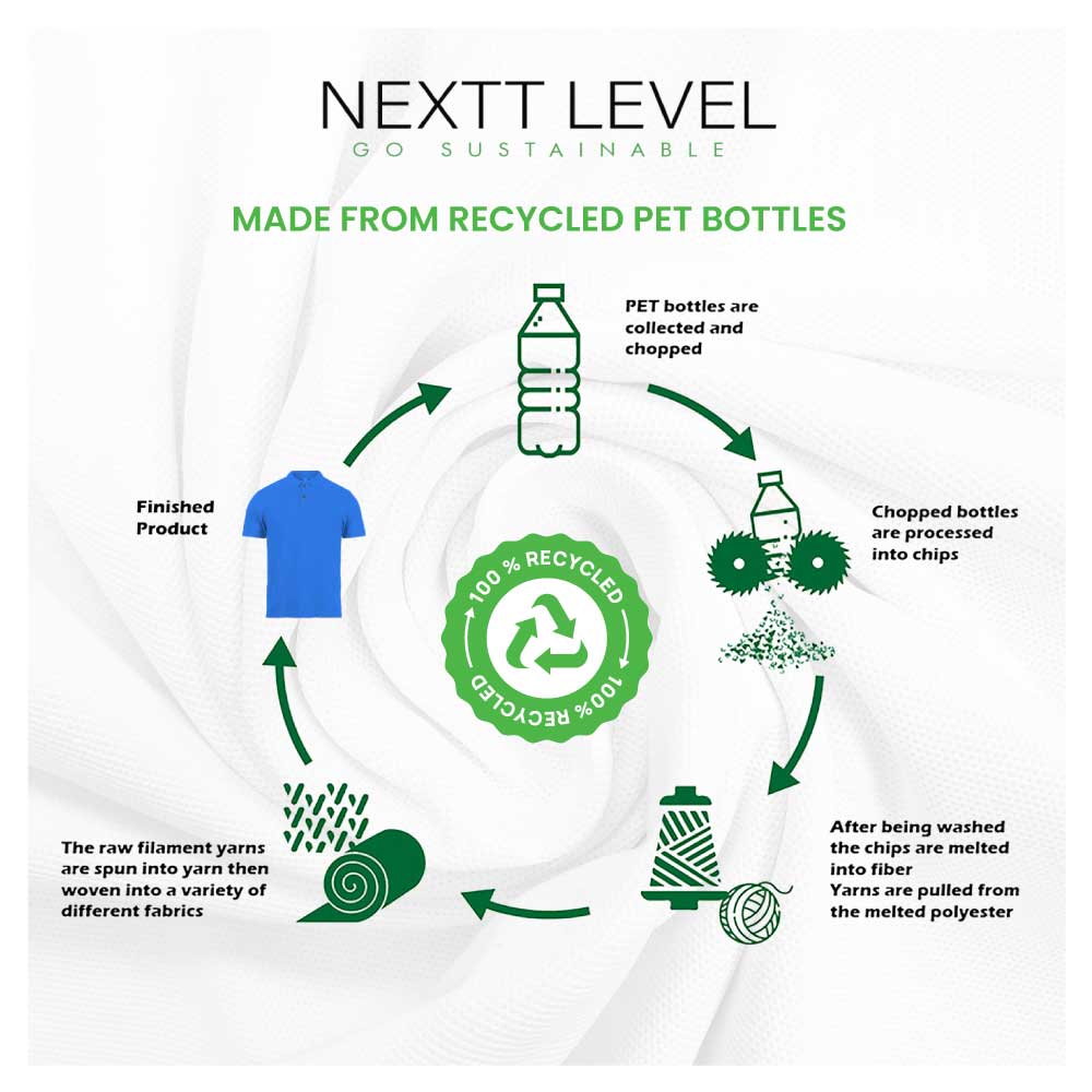 50 NEXTT LEVEL Recycled Polo T-Shirts | Size: S