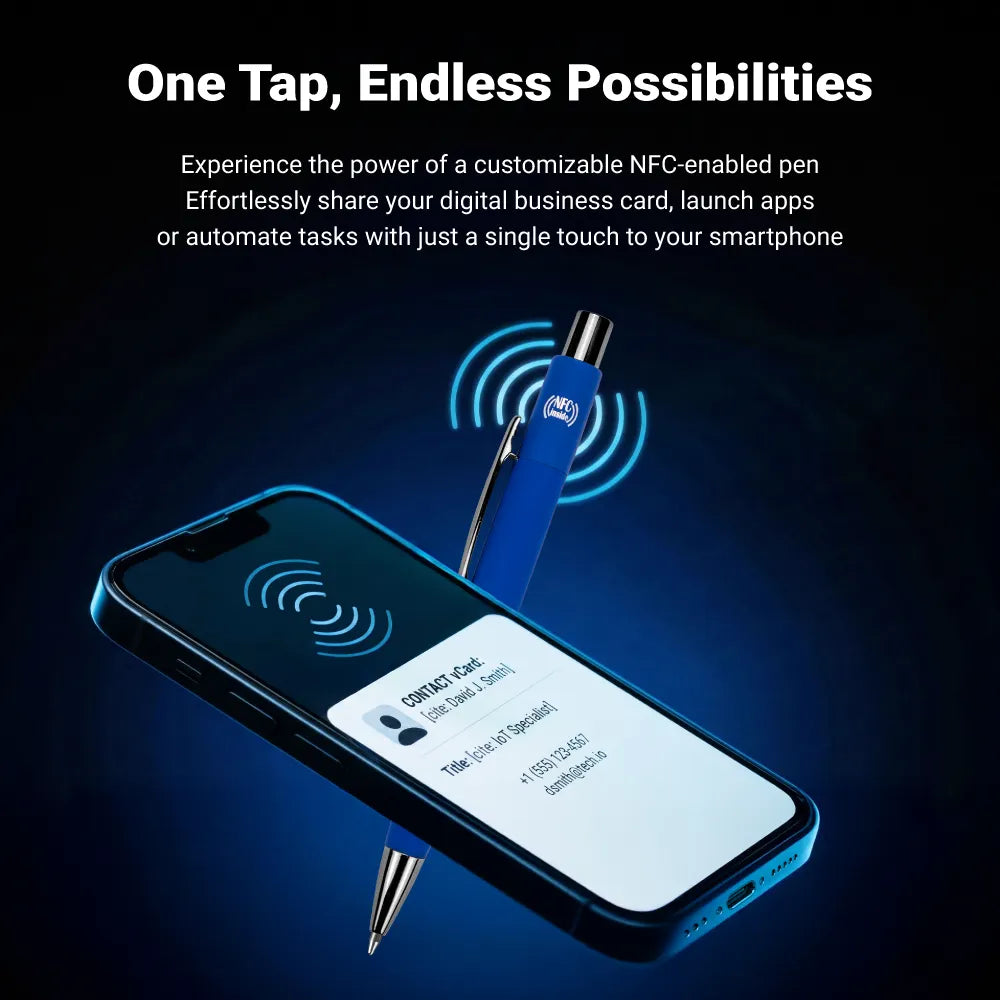 قلم ذكي NFC — لمسة وحدة لمشاركة موقعك وجهات الاتصال والسوشال ميديا