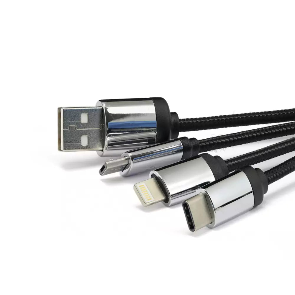3-in-1 Multi Charging long cable 105cm with Light Up logo design