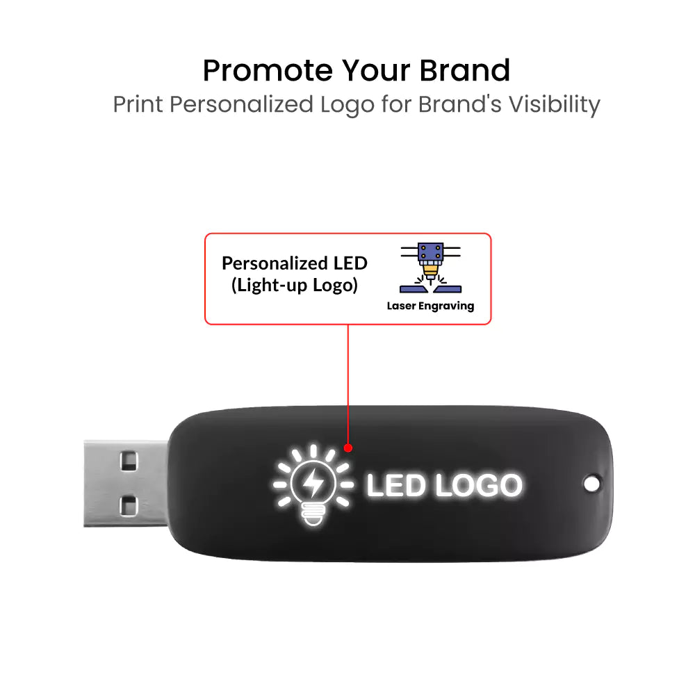 Light-Up LED Logo USB with Slide Button 64GB V. 3.0