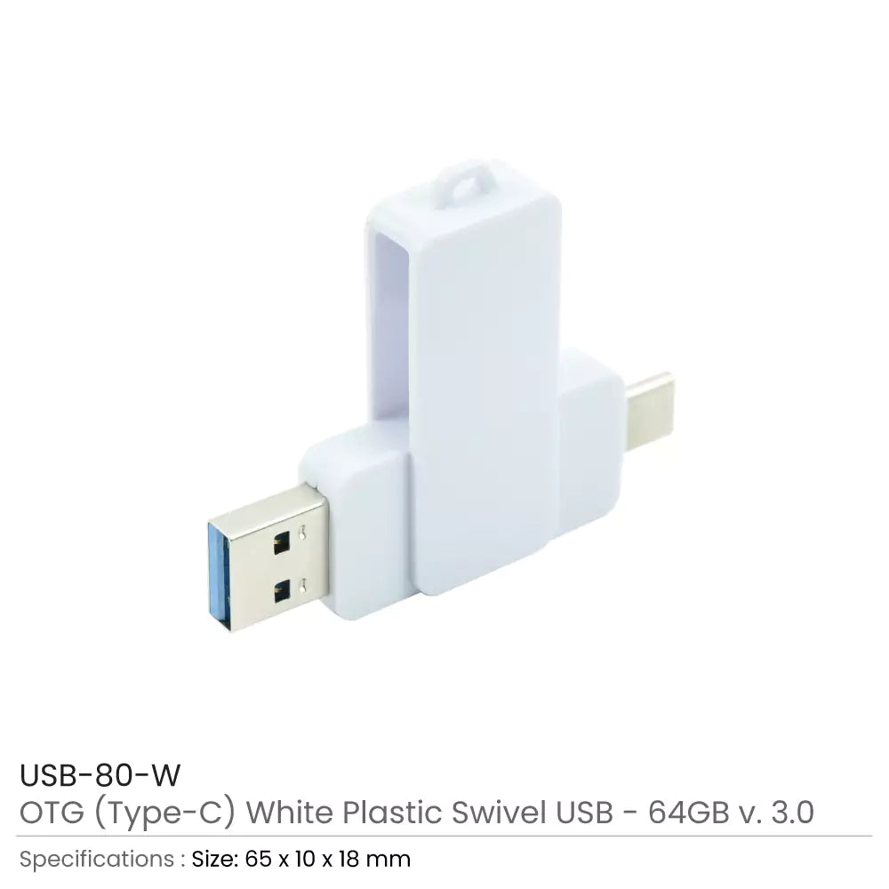 OTG White Swivel USB 64GB V. 3.0 Type C