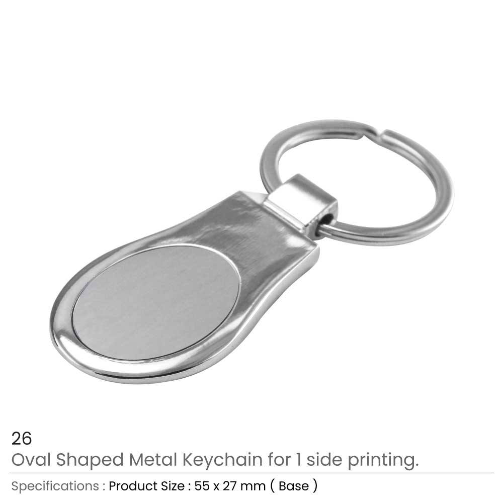Oval Shaped Metal Keychains