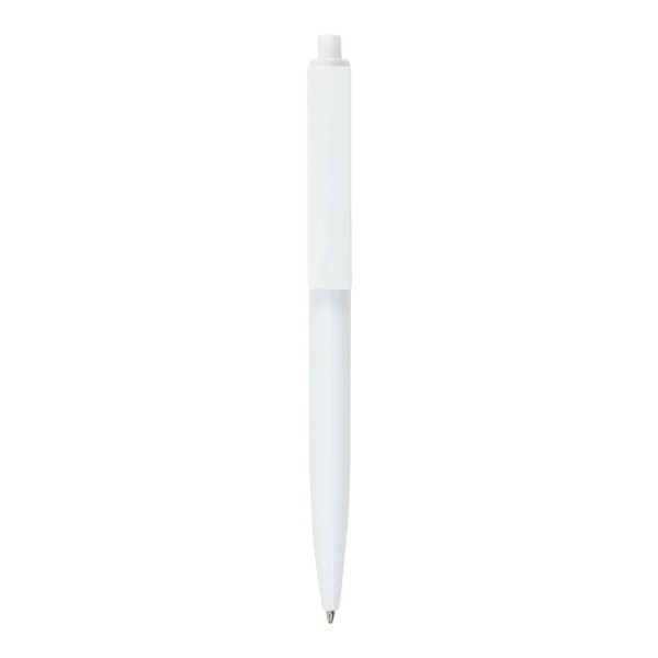 50 Plastic Pens White Color, Push Button, Wide Clip