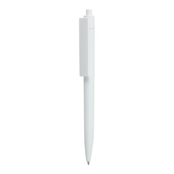 50 Plastic Pens White Color, Push Button, Wide Clip