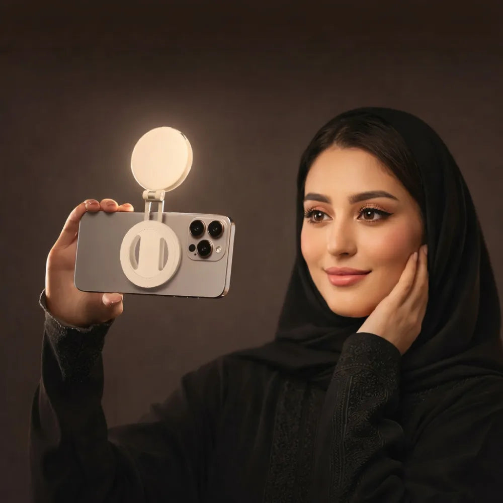 Pocket Selfie Ring Light with MagSafe, Bi-Color LED, 180° Flip Design