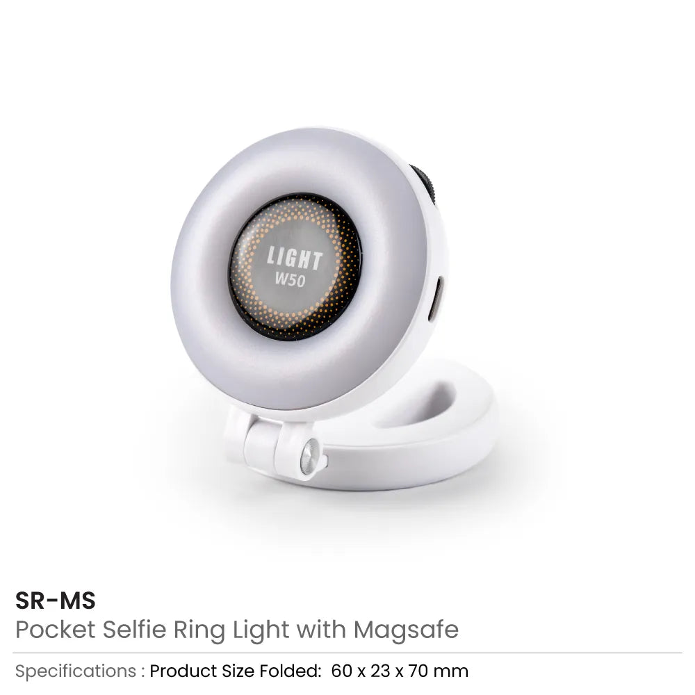 Pocket Selfie Ring Light with MagSafe, Bi-Color LED, 180° Flip Design