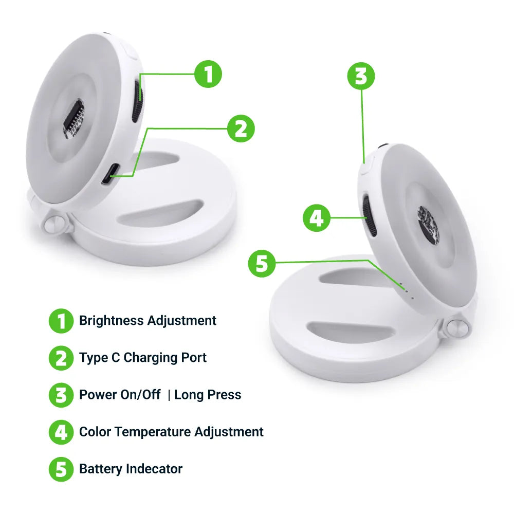 Pocket Selfie Ring Light with MagSafe, Bi-Color LED, 180° Flip Design