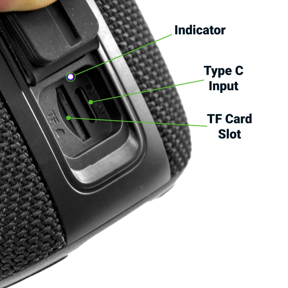 Portable Bluetooth Speaker with Light Up Logo and Lanyard