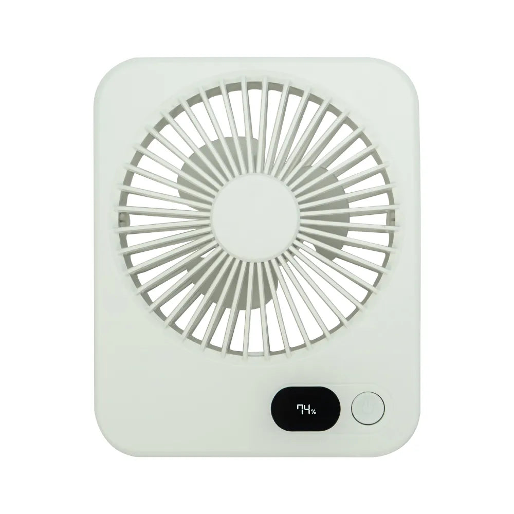 Rechargeable Table-Top Fan with Rotating Desk Stand, Compact & Portable, Type-C