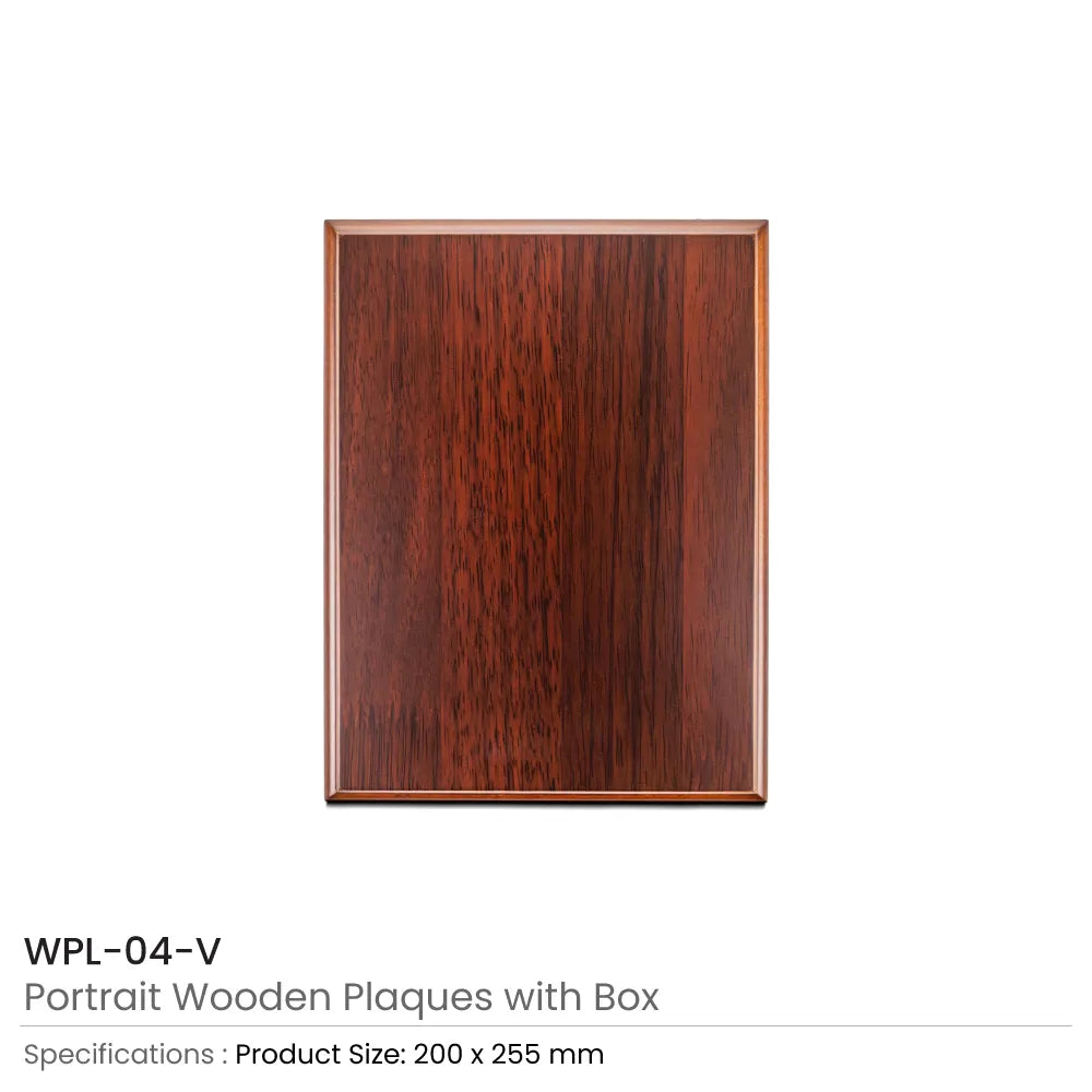 Portrait Wooden Plaques with Stand and Presentation Box