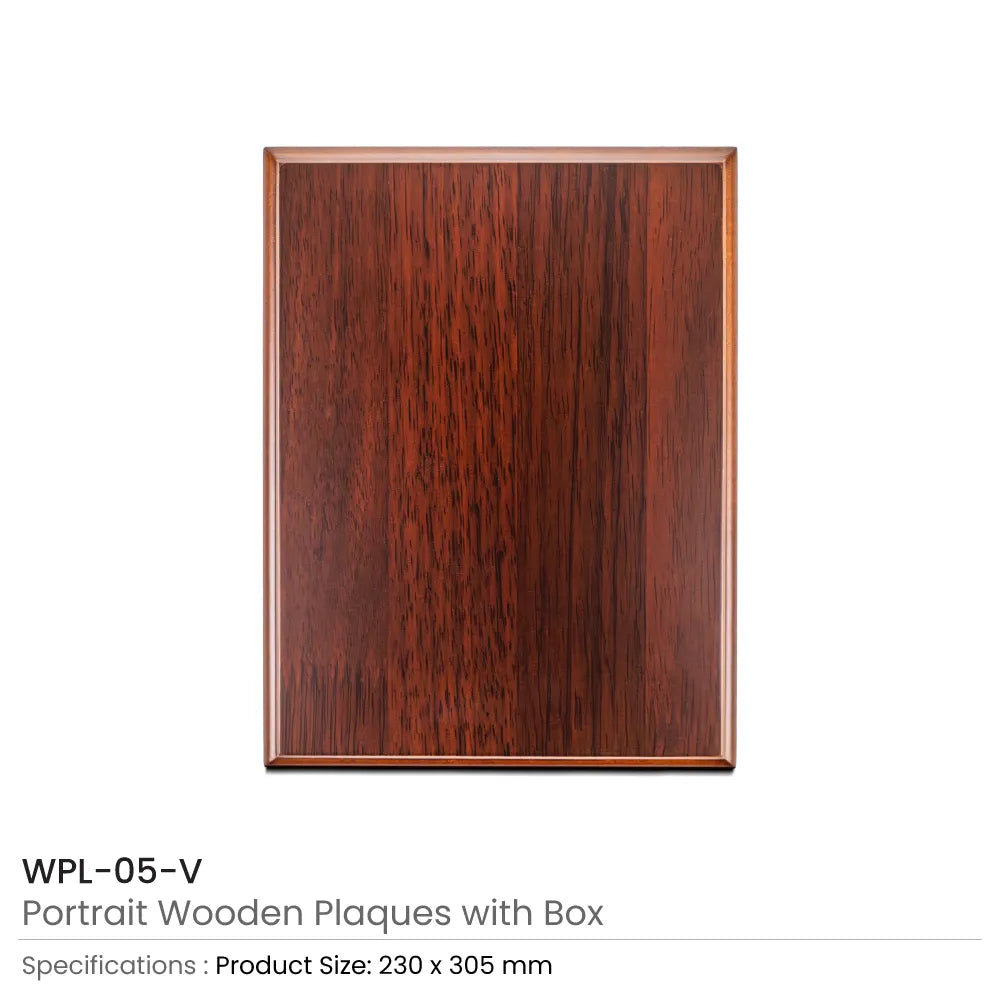 Portrait Wooden Plaques with Stand and Presentation Box